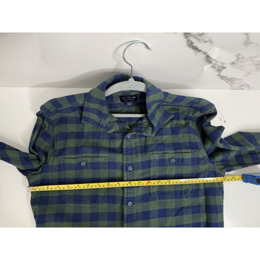 J. Crew Shirt Men's Medium Green Blackwatch Flannel Button Up Long Sleeve Casual - Picture 6 of 8